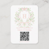 ピンクの弓ギフトレジストリ付きスイートクレスト エンクロージャーカード (正面)