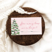 ピンクの弓クリスマスいくつ弓ベビーシャワーゲーム エンクロージャーカード