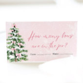 ピンクの弓クリスマスいくつ弓ベビーシャワーゲーム エンクロージャーカード