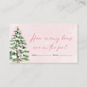 ピンクの弓クリスマスいくつ弓ベビーシャワーゲーム エンクロージャーカード (正面)