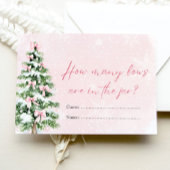 ピンクの弓クリスマスいくつ弓ベビーシャワーゲーム 招待状