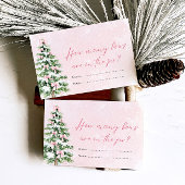 ピンクの弓クリスマスいくつ弓ベビーシャワーゲーム 招待状