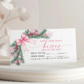 ピンクの弓クリスマスどのように多くのキスゲームカード プレイスカード