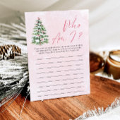 ピンクの弓クリスマスツリー私は赤ちゃんシャワーゲーム 招待状