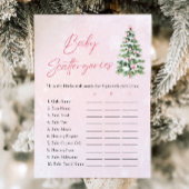 ピンクの弓クリスマスベビーシャワースキャッタリーゲーム 招待状