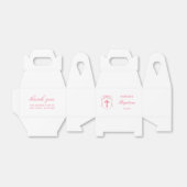 ピンクの弓クレストバプテスゲーブル フェイバーボックス (折り畳みなし)