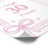 ピンクの弓ケーキの最初の年フォトマイルストーン ポスター (角)