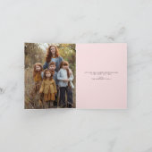 ピンクの弓コケットのクリスマスフォト シーズンカード (内部)