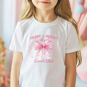 ピンクの弓コケットクリスマス Tシャツ