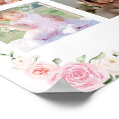 ピンクの弓コケット1st誕生日マイルストーンサイン ポスター (角)