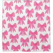 ピンクの弓シャワーカーテン シャワーカーテン (正面)