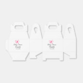 ピンクの弓シンプルの赤ちゃんシャワー追加の名前日ミニマル付 フェイバーボックス (折り畳みなし)