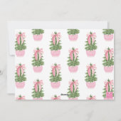 ピンクの弓ジンジャージャーの瓶クリスマスツリーの写真 シーズンカード (裏面)