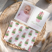 ピンクの弓ジンジャージャーの瓶クリスマスツリーの写真 シーズンカード