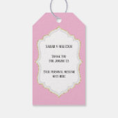 ピンクの弓ダイヤモンドの輝フェミニンく恩恵 ギフトタグ (裏面)