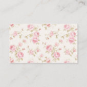 ピンクの弓バラ名門私立校風の赤ちゃんシャワーおむつラッフル エンクロージャーカード (裏面)