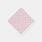 ピンクの弓パターンのバレンタインデー スタンダードカクテルナプキン (角)