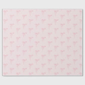ピンクの弓パターン赤ちゃん女の子シャワー ラッピングペーパー (フラット)
