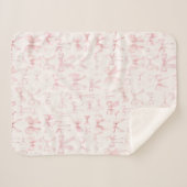 ピンクの弓パターン シェルパブランケット (正面(横))
