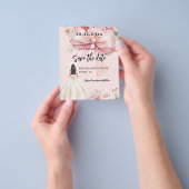 ピンクの弓フローラドレス甘い16日付を保存 チラシ (手)