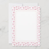 ピンクの弓ブライダルシャワーの招待 招待状 (裏面)
