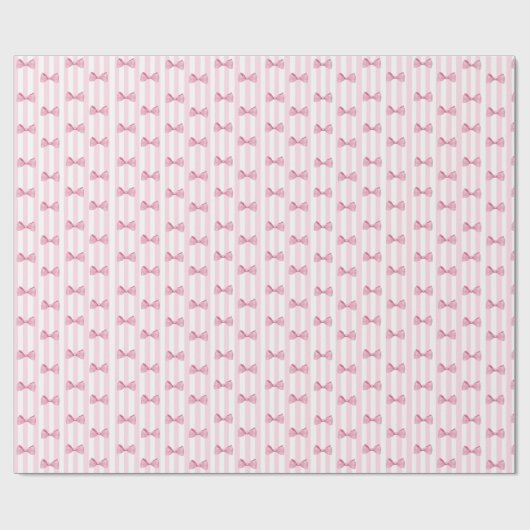 ピンクの弓ベビーガールベビーシャワーギフトラップ ラッピングペーパー (フラット)