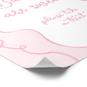 ピンクの弓ミニマルベビーは甘い赤ちゃんシャワー ポスター (角)