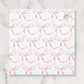 ピンクの弓メッセージカード、弓テーマラベル フェイバータグ (裏面)