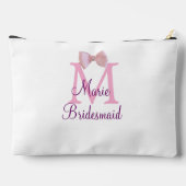 ピンクの弓モノグラムの花嫁のモダンラスガーリートl アクセサリーポーチ (裏面)