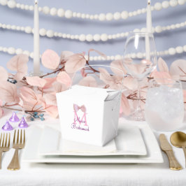 ピンクの弓モノグラムの花嫁のモダンラスガーリートl フェイバーボックス