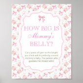 ピンクの弓ラブシャックママの腹の大きさ ポスター (正面)