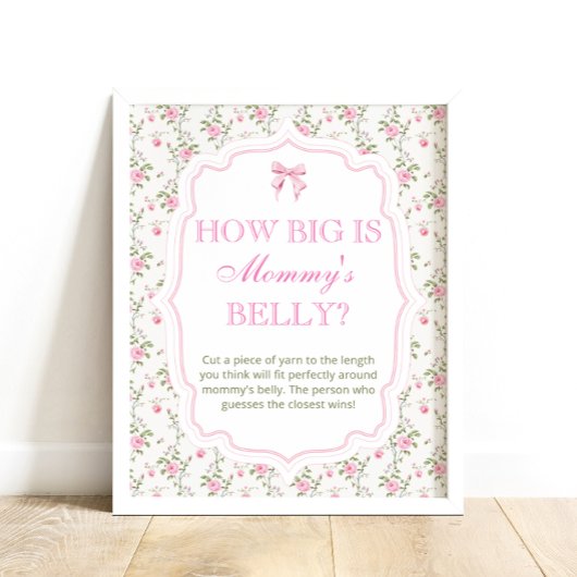 ピンクの弓ラブシャックママの腹の大きさ ポスター