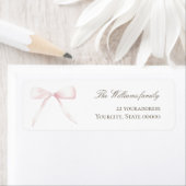 ピンクの弓ラベル ラベル (インサイチュ)