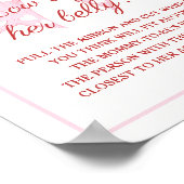 ピンクの弓女の子の赤ちゃんシャワーどのように彼女の腹は大きい ポスター (角)