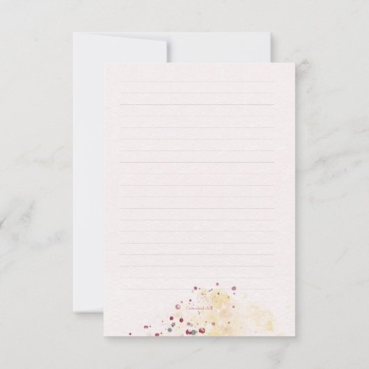 ピンクの弓文房具付きモルモットパーソナライズされた 招待状 (裏面)