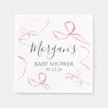 ピンクの弓紙ナプキン、弓テーマ装飾