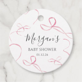 ピンクの弓紙プレート、弓テーマ装飾 フェイバータグ