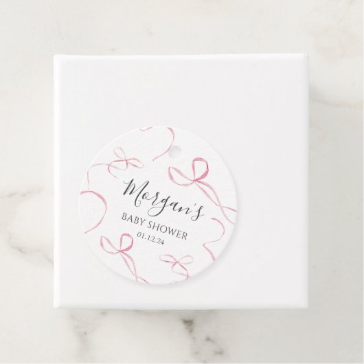 ピンクの弓紙プレート、弓テーマ装飾 フェイバータグ (インサイチュ)