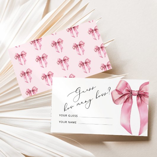 ピンクの弓 いくつ弓 ベビーシャワーゲーム エンクロージャーカード