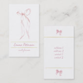 ピンクの弓 名刺 (正面/裏面)