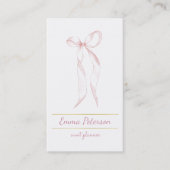 ピンクの弓 名刺 (正面)