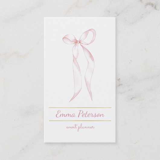 ピンクの弓 名刺 (正面)