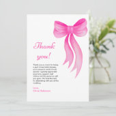 ピンクの弓 彼女は結婚する ブライダルシャワー サンキューカード (スタンド正面)