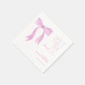 ピンクの弓、彼女は結婚する ブライダルシャワー スタンダードカクテルナプキン (角)