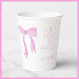 ピンクの弓、彼女は結婚する ブライダルシャワー 紙コップ
