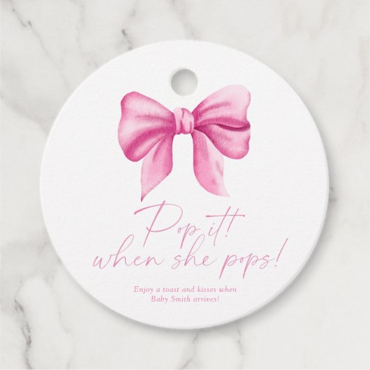 ピンクの弓 – 彼女ポップ・アートのがポップするとき フェイバータグ (正面)