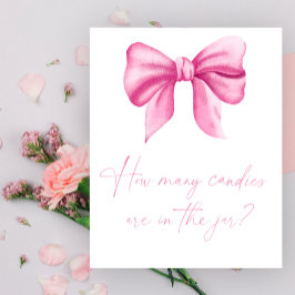 ピンクの弓 – 瓶にキャンディーの数を推測 ポスター