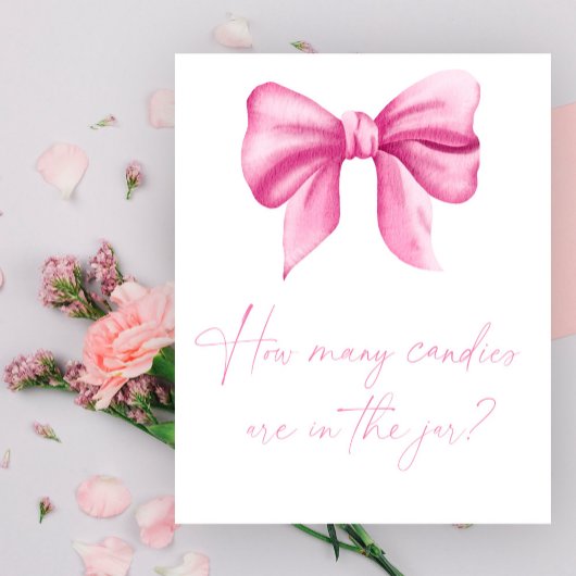 ピンクの弓 – 瓶にキャンディーの数を推測 ポスター