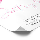 ピンクの弓 – 言わないベビーポスター ポスター (角)