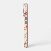 ピンクの弓 – 赤名門私立校風のとピンクのコケットの美学 iPhone 16ケース (左側面)